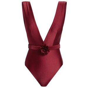 Zimmermann Cascadian Plunge Flower One-Piece Swimsuit NWT, AU 2